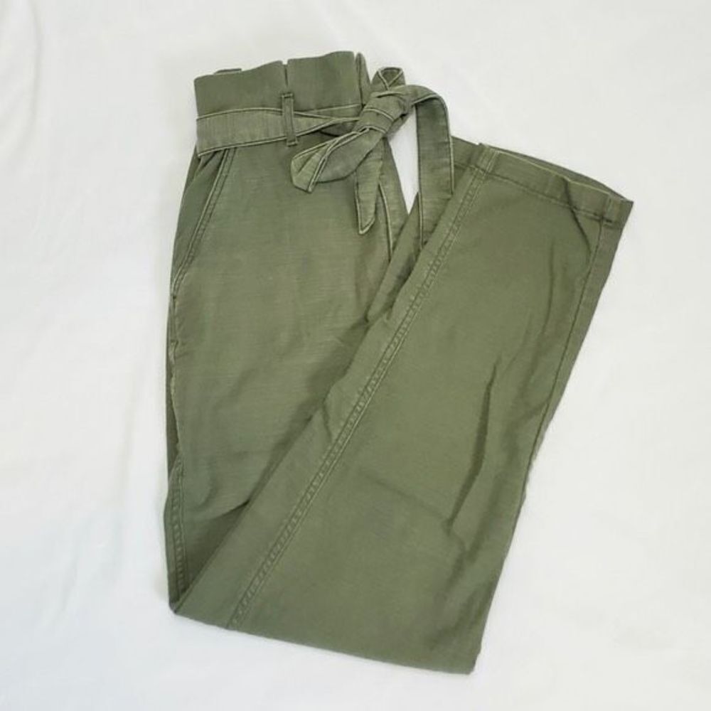 ✨Express Extreme High Rise Stretch Green Paperbag Cargo Trouser Pants✨ - Picture 2 of 4